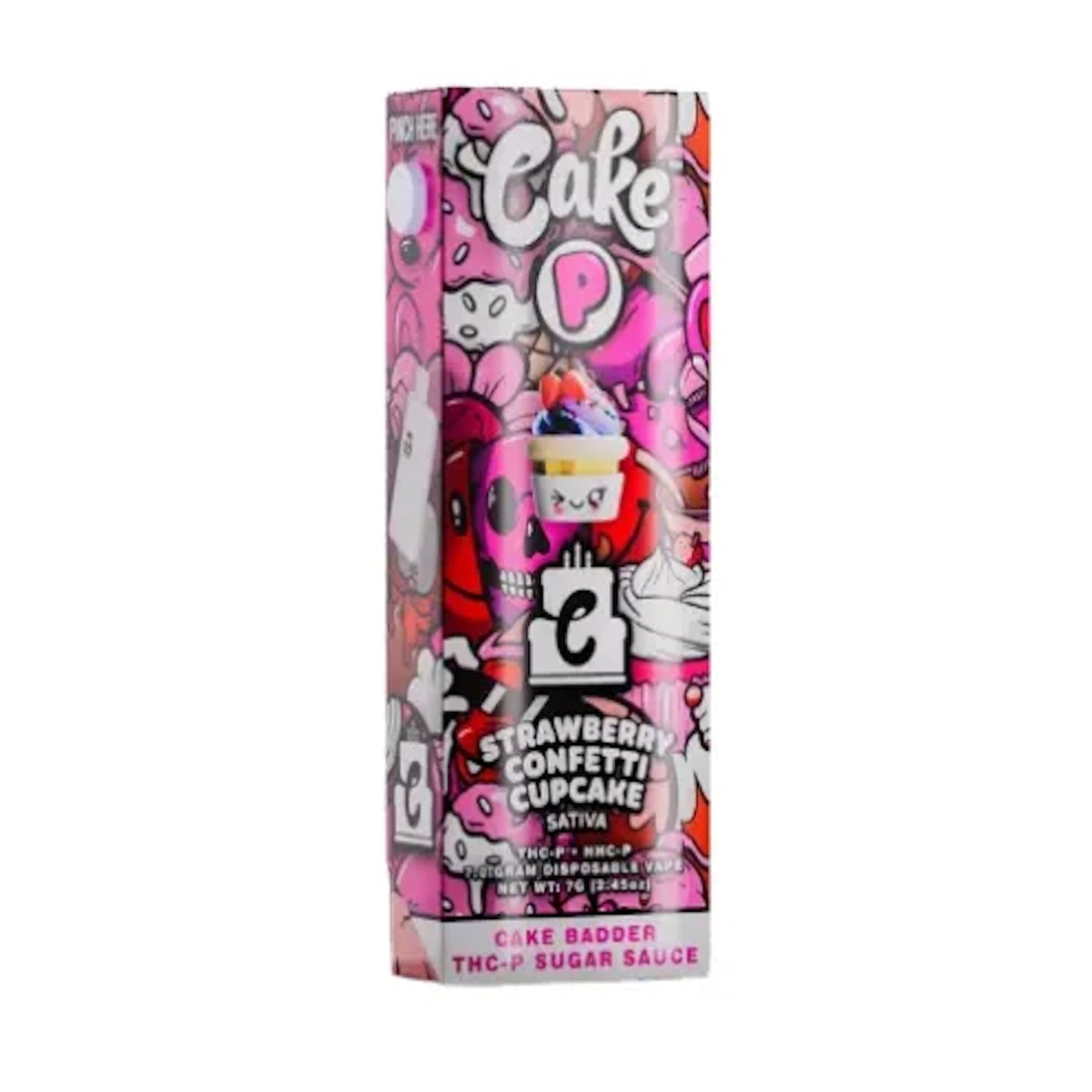 Cake P Badder THC-P + HHC-P Sugar Sauce Vaporizer - 7000mg Strawberry Confetti Cupcake (S)