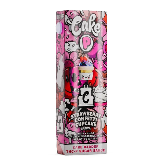 Cake P Badder THC-P Sugar Sauce Device - 7000mg Strawberry Confetti Cupcake (S)