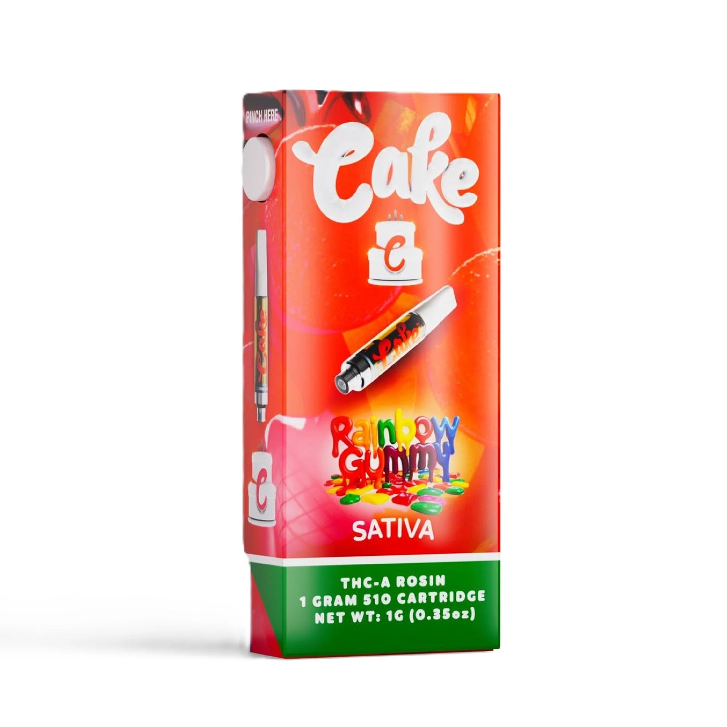 Cake THC-A Rosin Device - 1000mg Rainbow Gummy (S) / 1 Pack