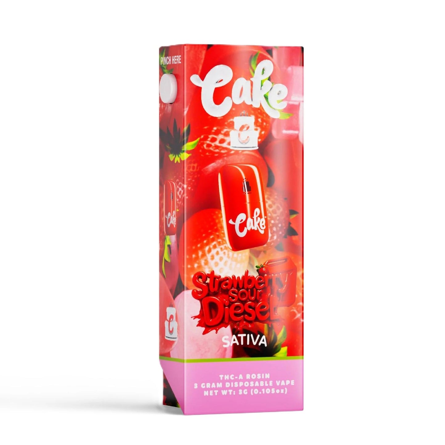 Cake THC-A Rosin Device - 3000mg Strawberry Sour Diesel (S) / 1 Pack