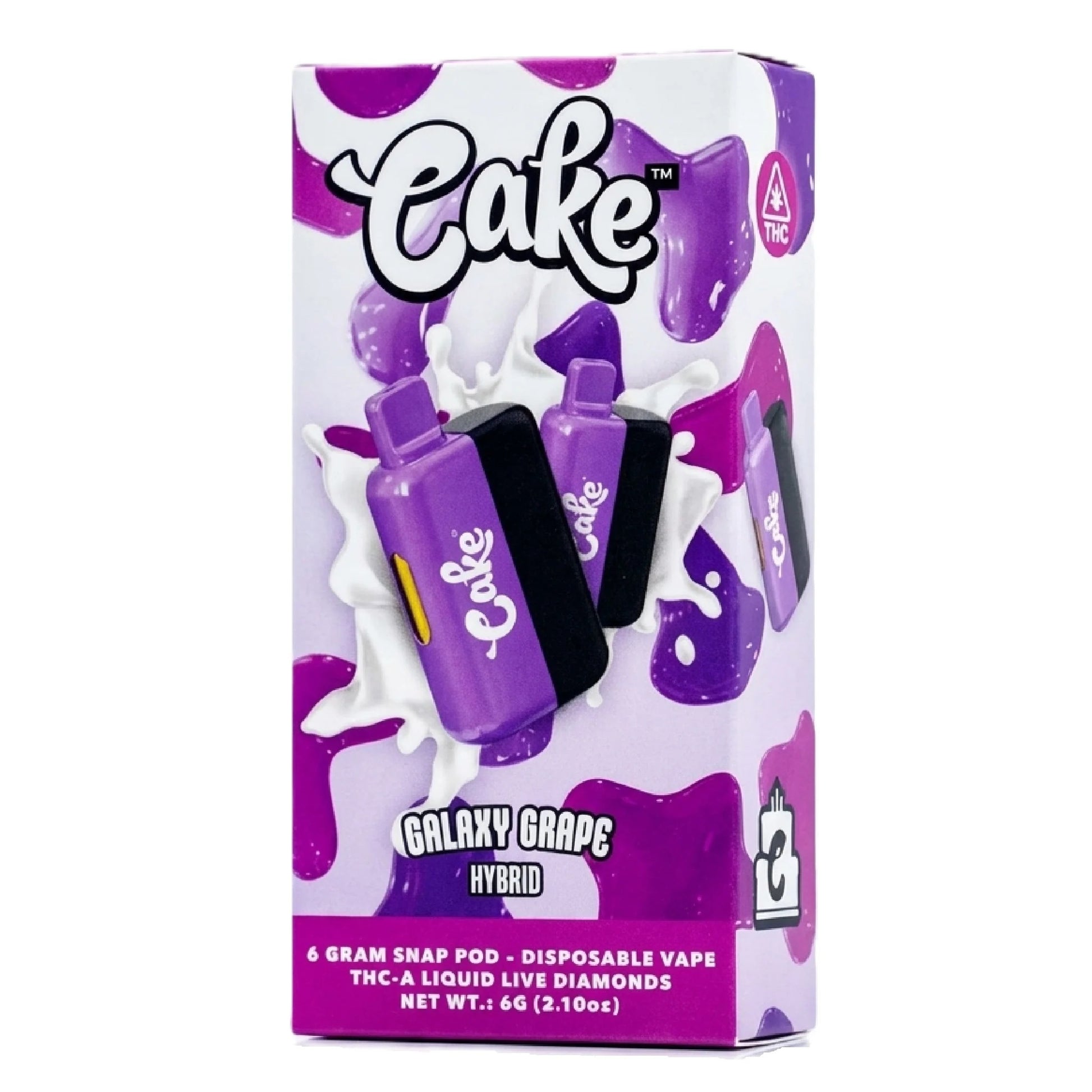 CAKE THCa Liquid Live Diamonds THC-A Device - 6000mg Galaxy Grape / 1 Pack