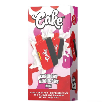 CAKE THCa Liquid Live Diamonds THC-A Device - 6000mg Strawberry Wedding Cake / 1 Pack