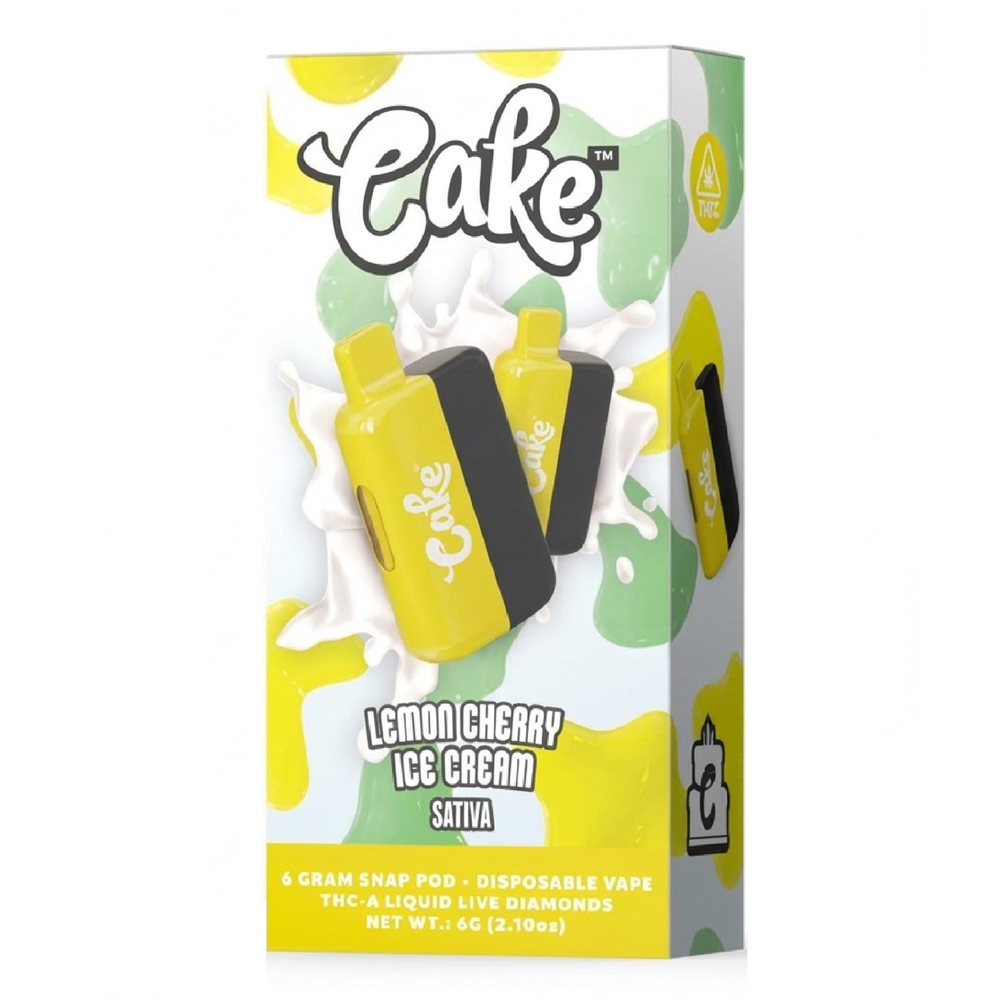 CAKE THCa Liquid Live Diamonds THC-A Vaporizer - 6000mg Lemon Cherry Ice Cream