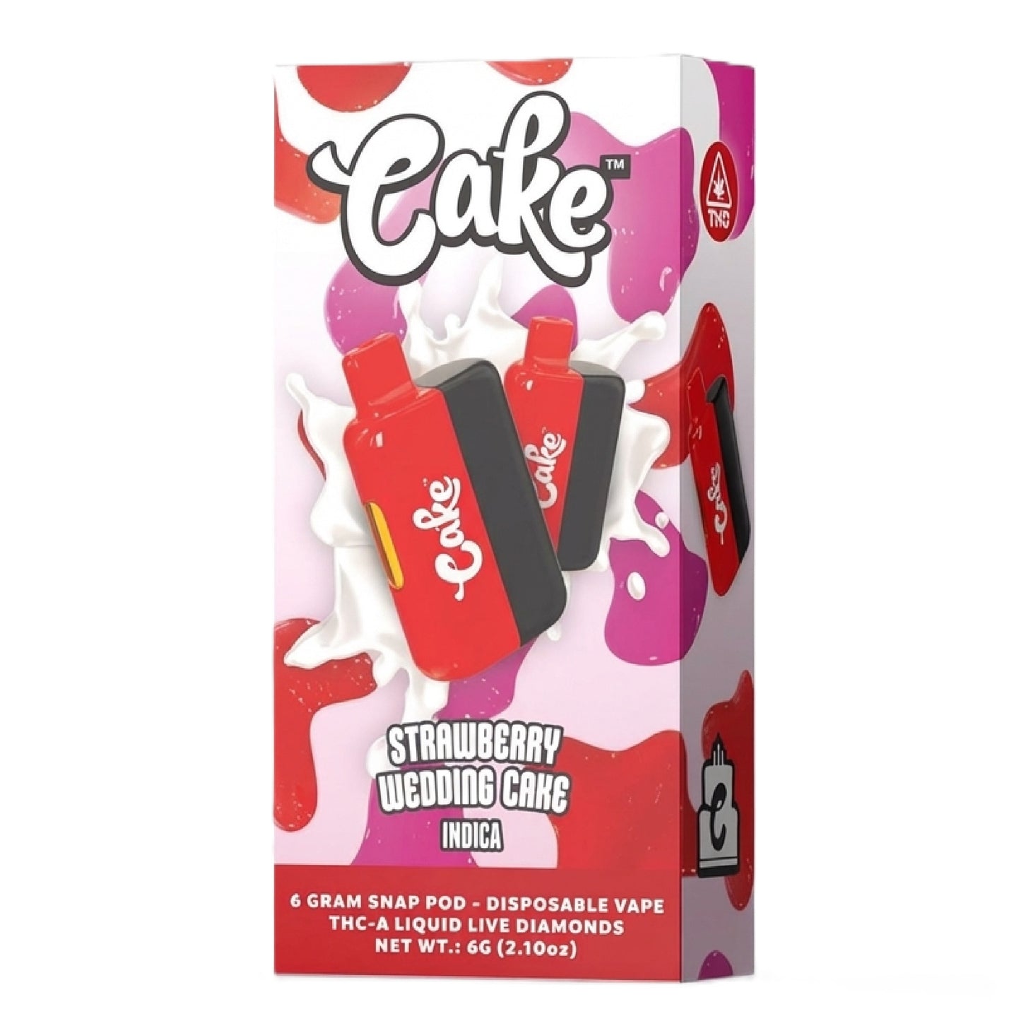 CAKE THCa Liquid Live Diamonds THC-A Vaporizer - 6000mg Strawberry Wedding Cake