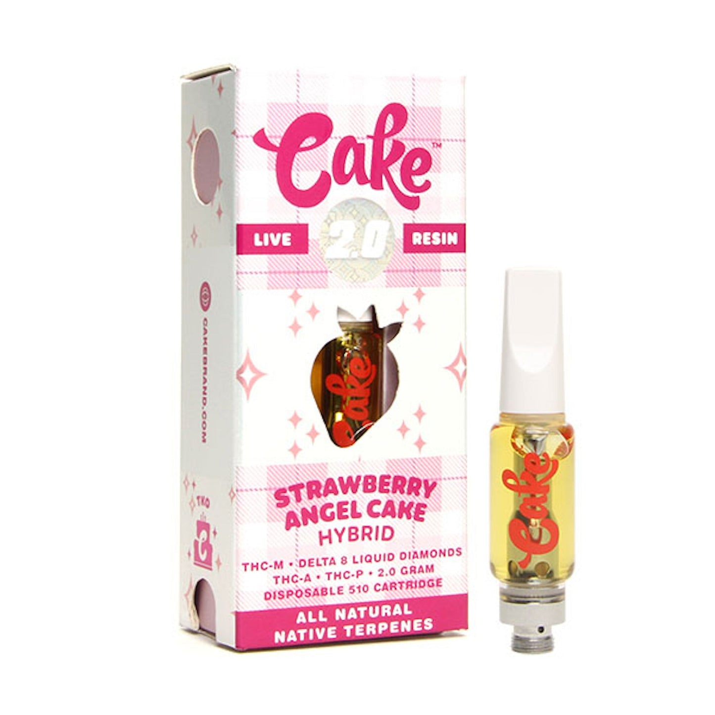 Cake TKO THC-A + Delta 8 Cartridge - 2000mg Strawberry Angel Cake / Single Cart