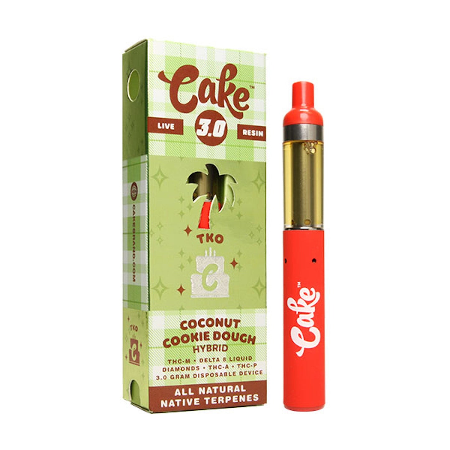 Cake TKO THC-M + Delta 8 Vaporizer - 3000mg Coconut Cookie Dough