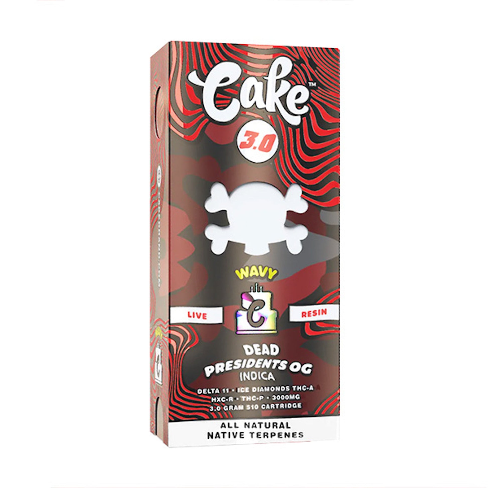 Cake Wavy Delta 11 + THC-A Cartridge - 3000mg Dead Presidents OG / Single Cart