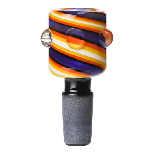 Candy Cane Bowl - 14mm Male Purple