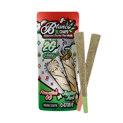 Chapo Blanco Diamond Dusted THC-A Duo Pre-Roll - 2g Firewalker OG + Jupiter Jack (S)