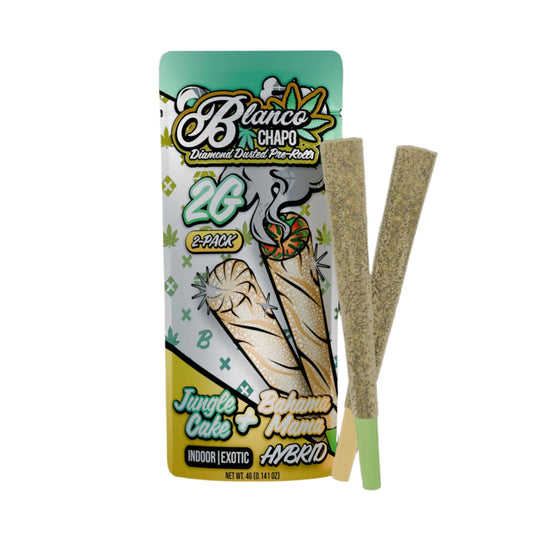 Chapo Blanco Diamond Dusted THC-A Duo Pre-Roll - 2g Jungle Cake + Bahama Mama (H)