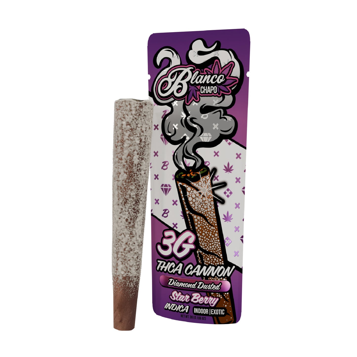 Chapo Blanco THC-A Cannon Diamond Dusted Blunt - 3g Star Berry (H)