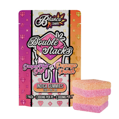 Chapo Double Stacks THC-P Gummies - 2000mg Dragon Fruit Drift (I) + Papaya Punch (I)