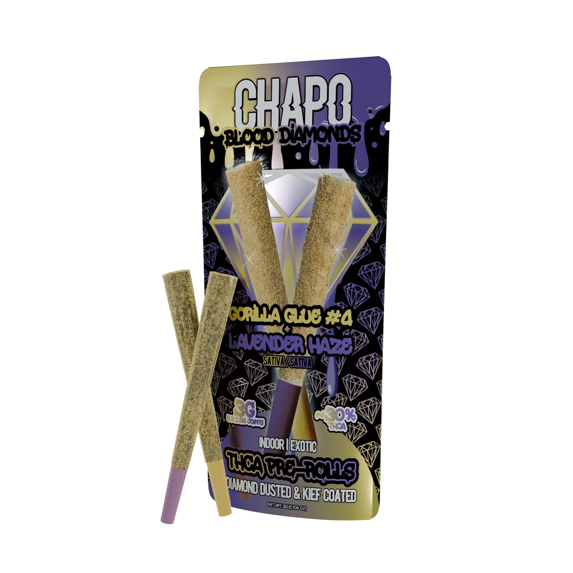 Chapo THC-A Pre-Rolls - 2ct Gorilla Glue #4 / Lavender Haze