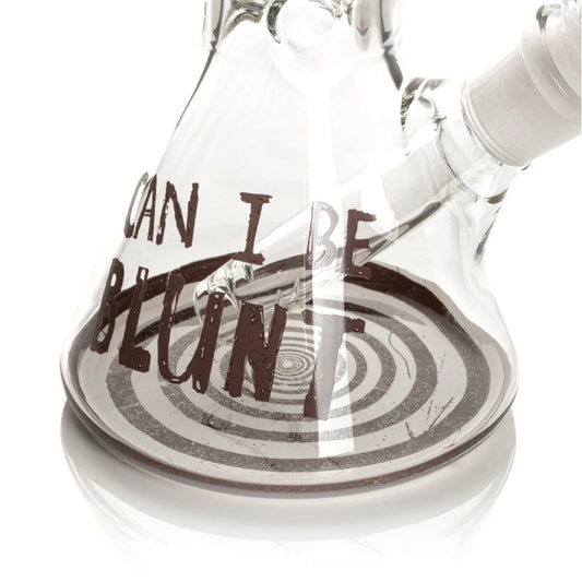 Cheech & Chong Glass Can I Be Blunt Beaker Bong  - 10in