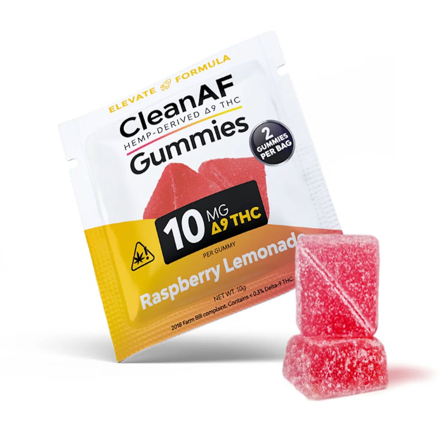 CleanAF Delta 9 Gummy - 2ct Raspberry Lemonade / 1 Pack