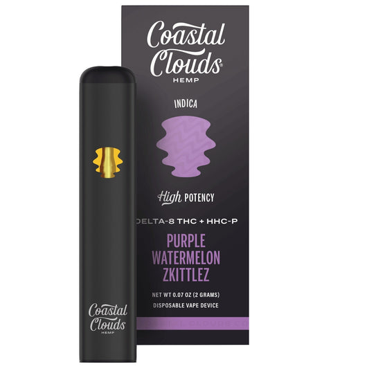 Coastal Clouds High Potency Delta 8 + HHC-P Vaporizer - 2000mg Purple Watermelon Zkittlez (I)