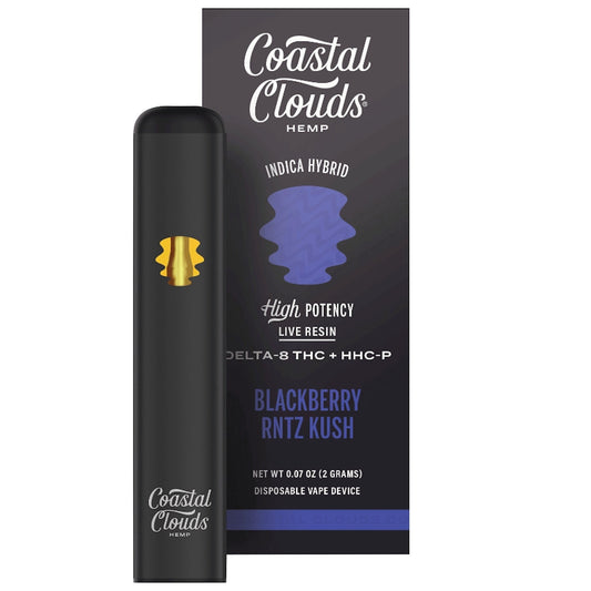 Coastal Clouds Live Resin Delta 8 + HHC-P Vaporizer - 2000mg Blackberry Rntz Kush (I)