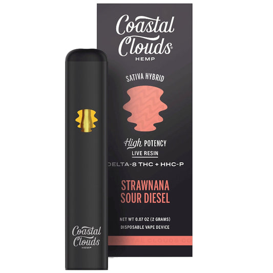 Coastal Clouds Live Resin Delta 8 + HHC-P Vaporizer - 2000mg Strawnana Sour Diesel (S)