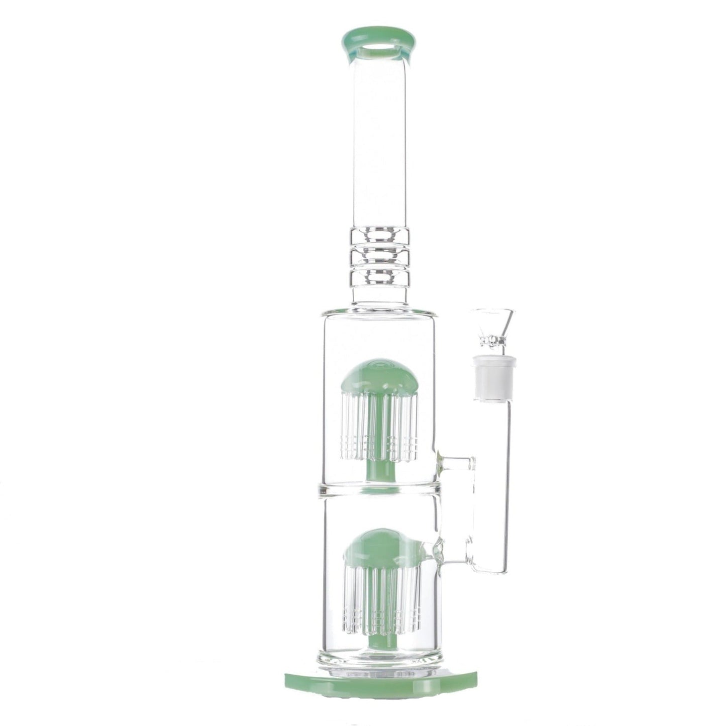 Colored Double Tree Bong - 16in Jade