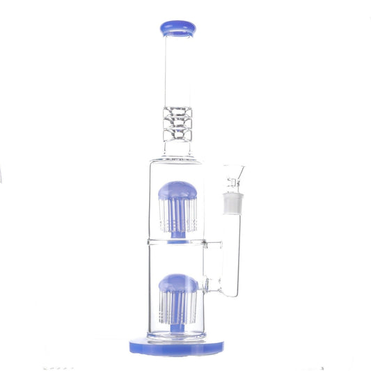 Colored Double Tree Bong - 16in Purple