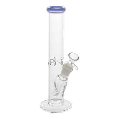 Colored Tip Straight Tube Bong - 11in