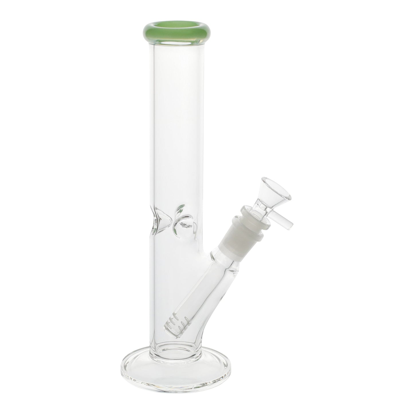 Colored Tip Straight Tube Bong - 11in Jade