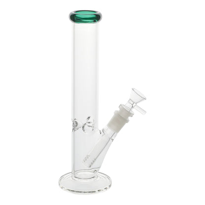 Colored Tip Straight Tube Bong - 11in Teal