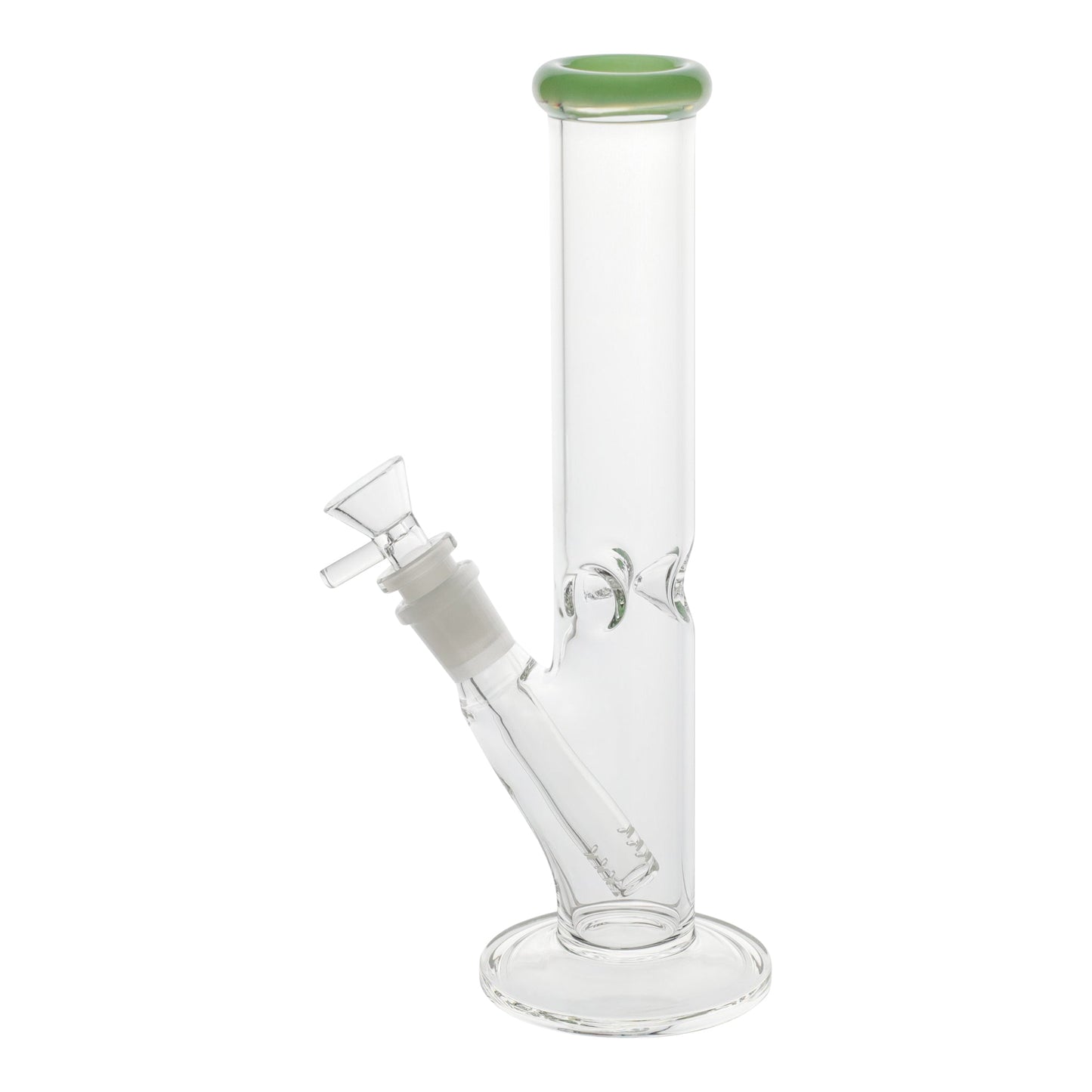 Colored Tip Straight Tube Bong - 11in