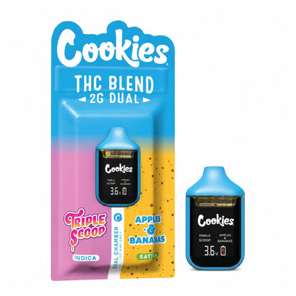 Cookies Dual Chamber Unit - 2000mg Triple Scoop/Apples and Bananas