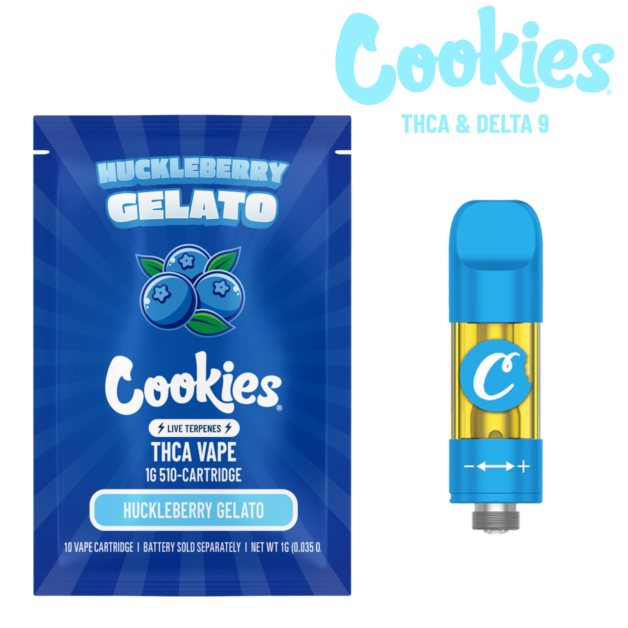 Cookies Huckleberry Gelato THC-A Cartridge - 1000mg - Everything 420