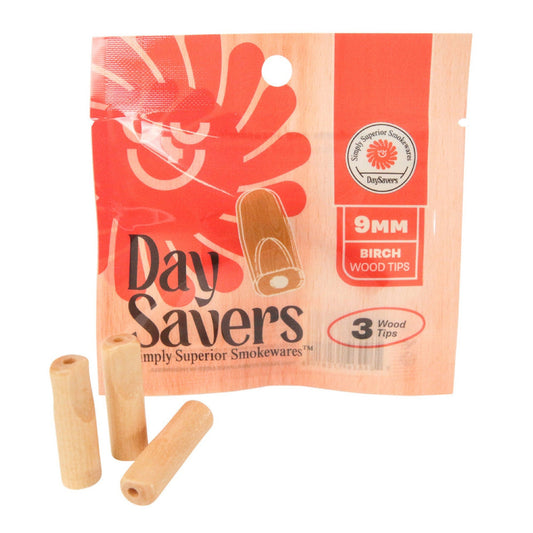 Day Savers 9mm Filter Tips (3 pack) Birch Wood