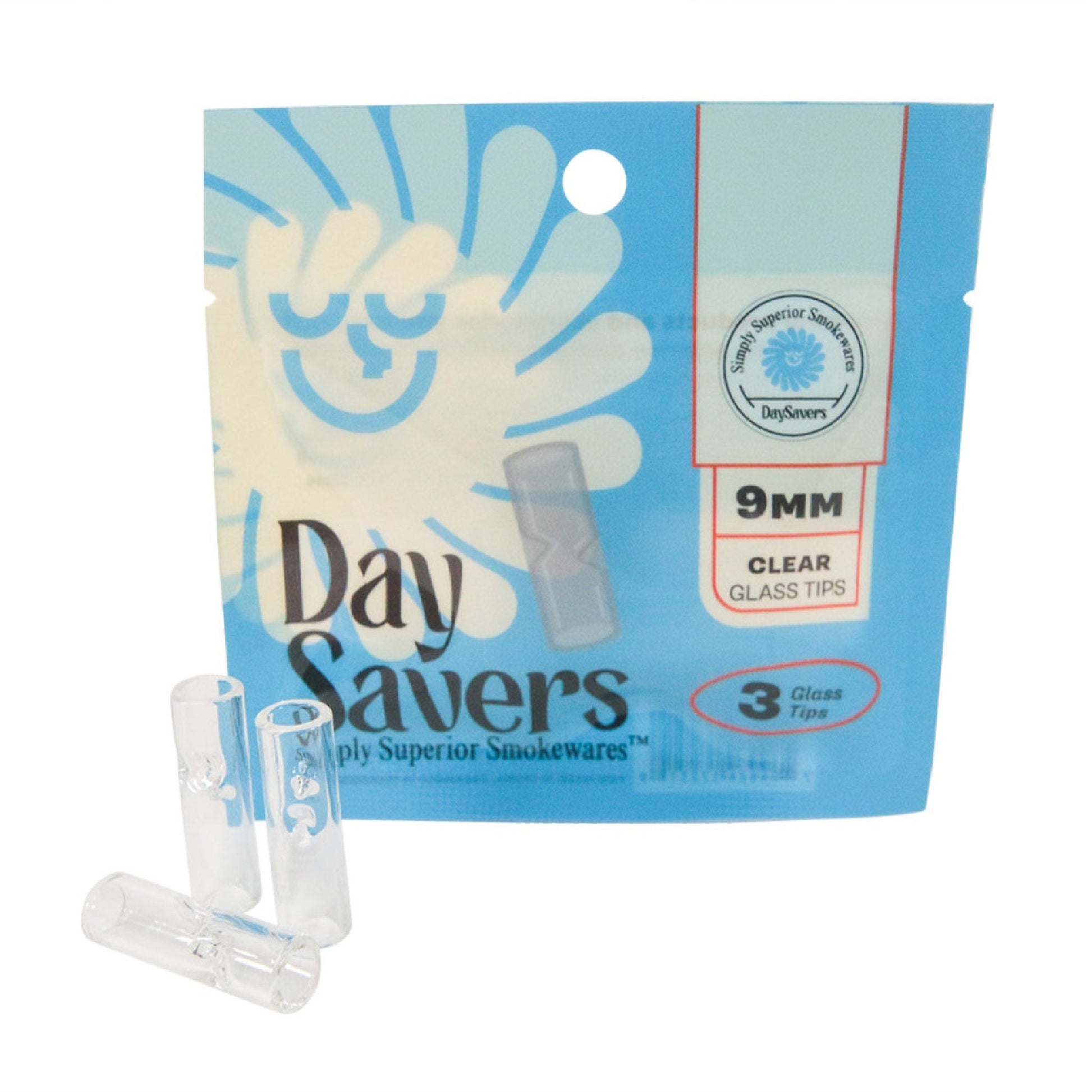 Day Savers 9mm Filter Tips (3 pack) Glass
