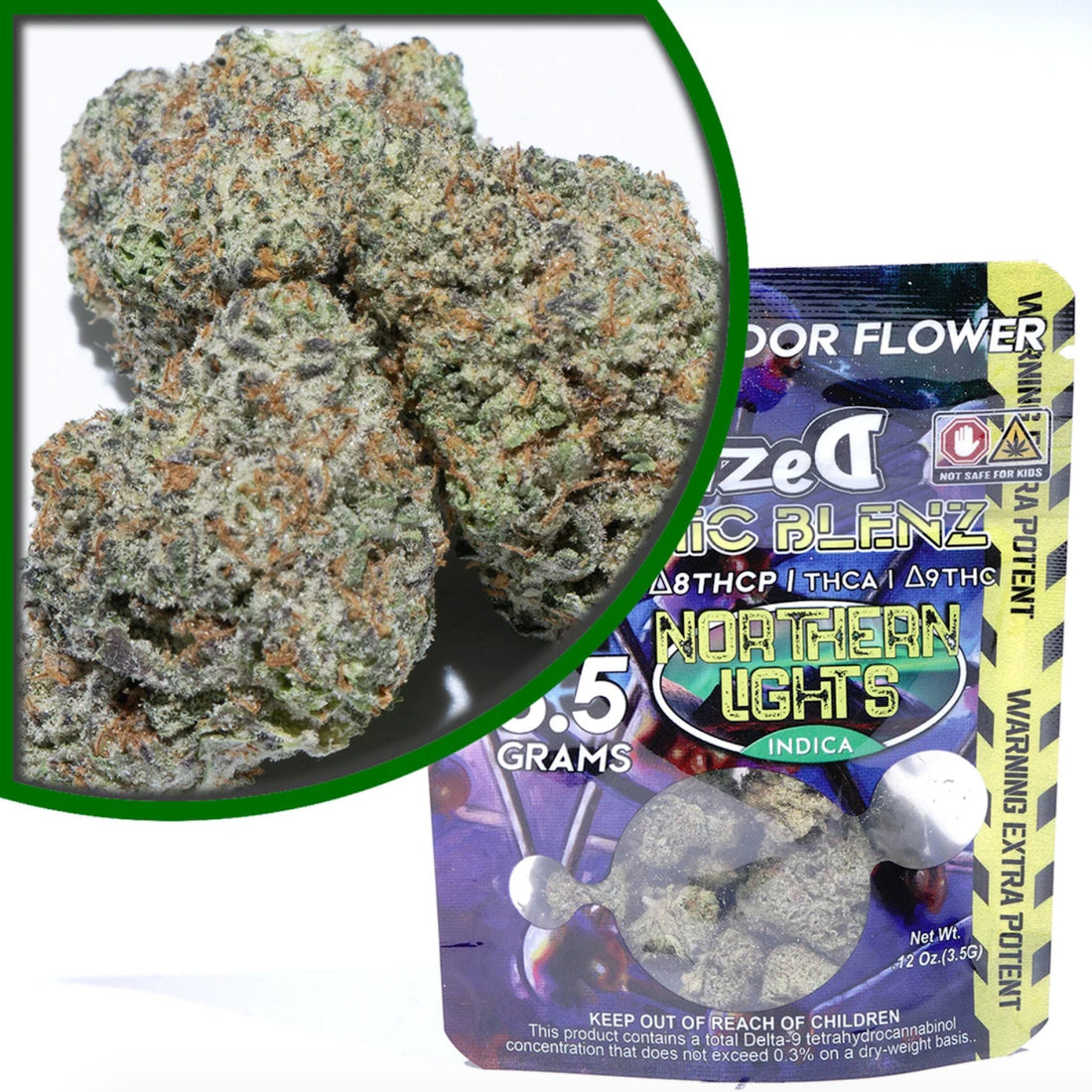 Dazed Atomic Blenz Northern Lights THC-A Flower - 3.5g - Everything 420