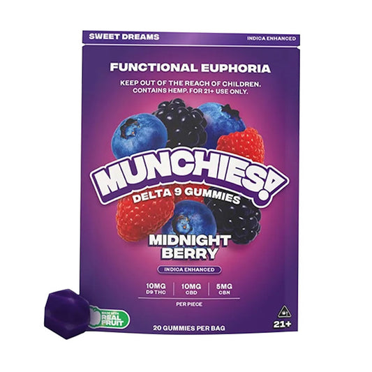 Delta Munchies Functional Euphoria Delta 9 Boosted Gummies - 400mg (20ct) Midnight Berry (I)