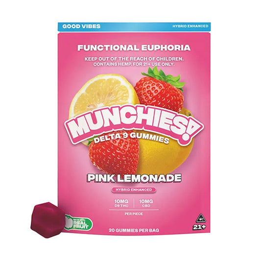 Delta Munchies Functional Euphoria Delta 9 Boosted Gummies - 400mg (20ct) Pink Lemonade (H)