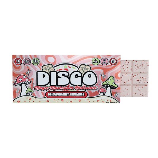 Disco Magic Mushrooms Chocolate Bar - 15g Strawberry Crumble