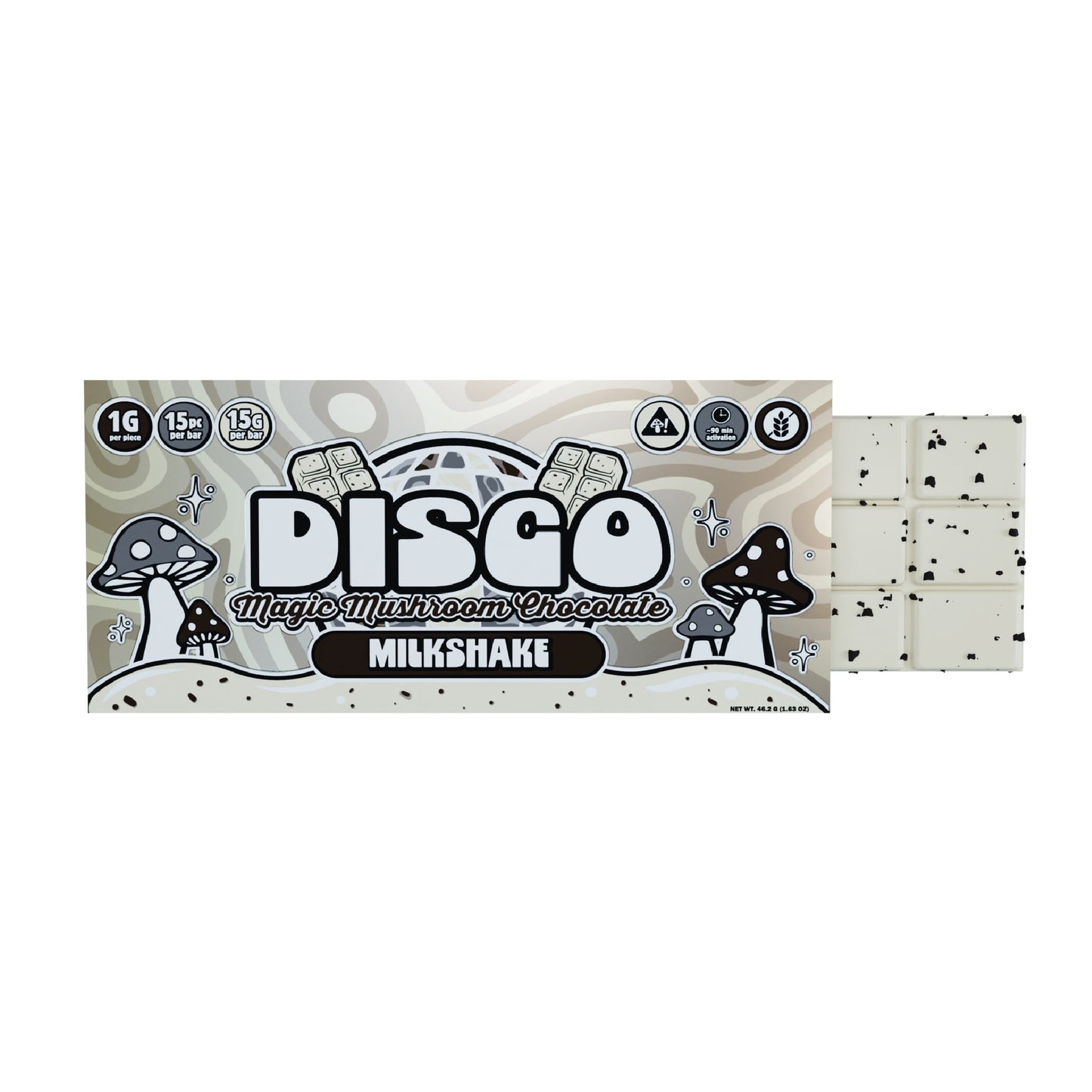 Disco Magic Mushrooms Chocolate Bar - 15g Milk Shake