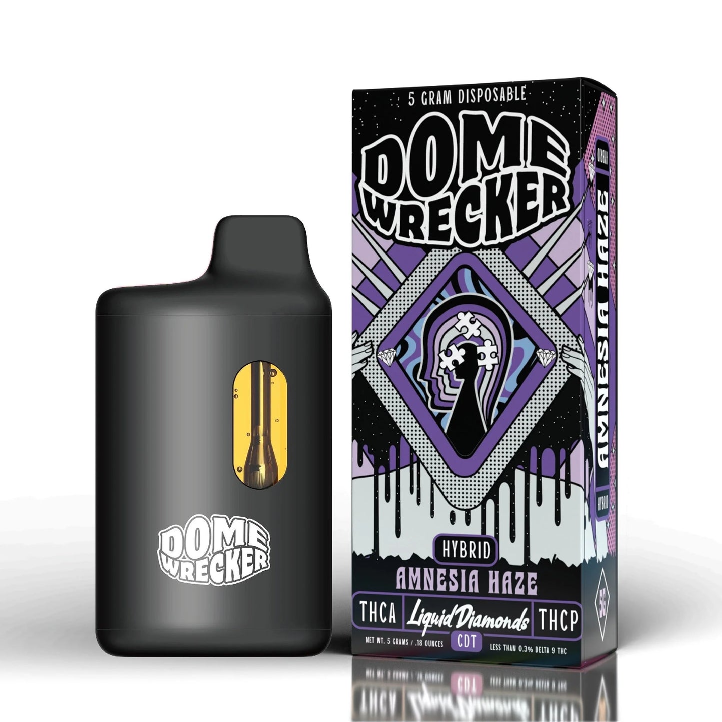 Dome Wrecker THC-A Device - 5000mg Amnesia Haze (H) / 1 Pack