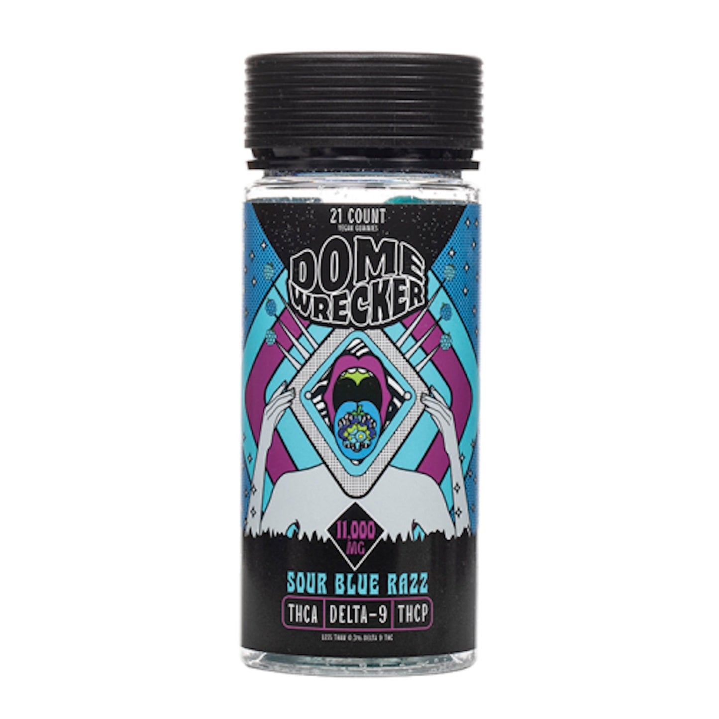 Dome Wrecker THC-A Gummies - 11,000mg Sour Blue Raz / 1 Pack