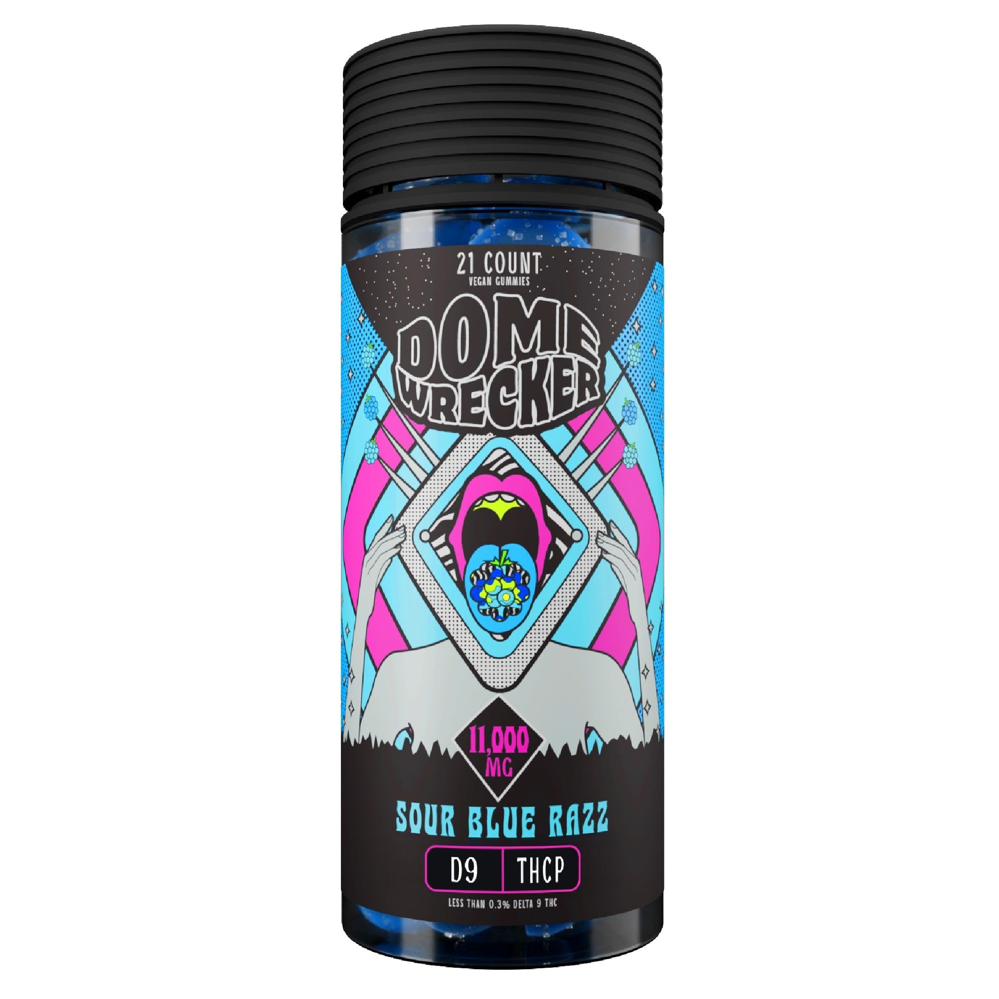 Dome Wrecker THC-P + Delta 9 Gummies - 11,000mg Sour Blue Raz