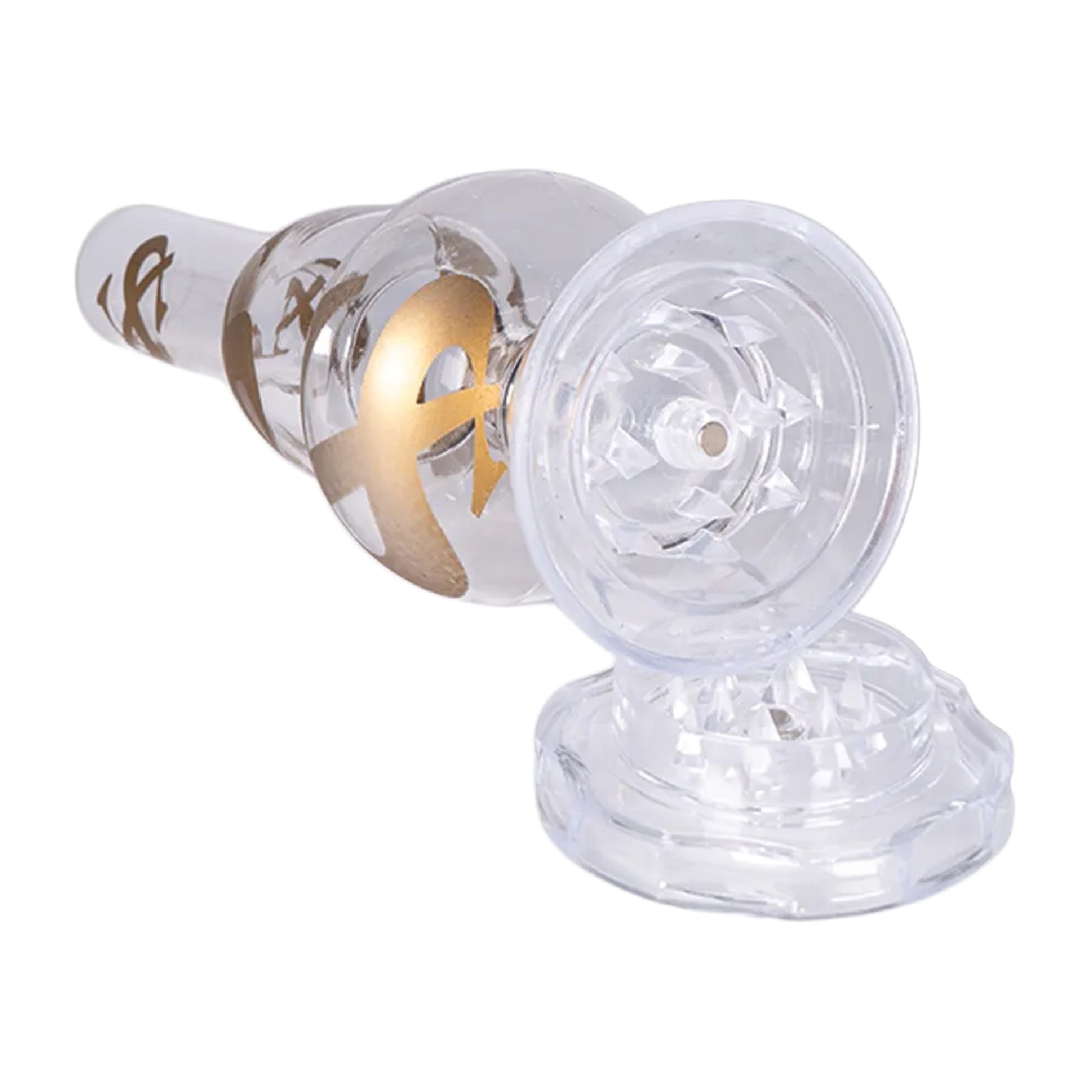Double The Bubble Grinder Base Mini Acrylic Bong - 7in