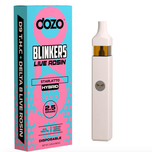 Dozo Blinkers Live Rosin D8+ D9 + CDT Vaporizer- 2500mg Starlatto (H)