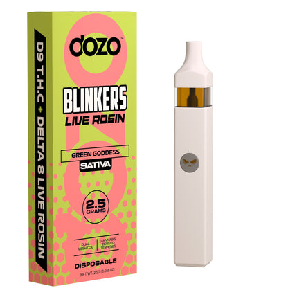 Dozo Blinkers Live Rosin D8+ D9 + CDT Vaporizer- 2500mg Green Goddess (S)