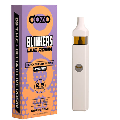 Dozo Blinkers Live Rosin D8+ D9 + CDT Vaporizer- 2500mg Black Cherry Runtz (H)