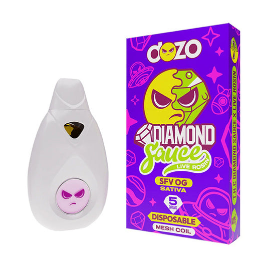 Dozo Diamond Sauce Live Rosin THC-A Vaporizer - 5000mg SFV OG (S)