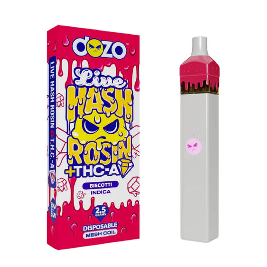 Dozo Live Hash Rosin THC-A Vaporizer - 2500mg Biscotti (I)