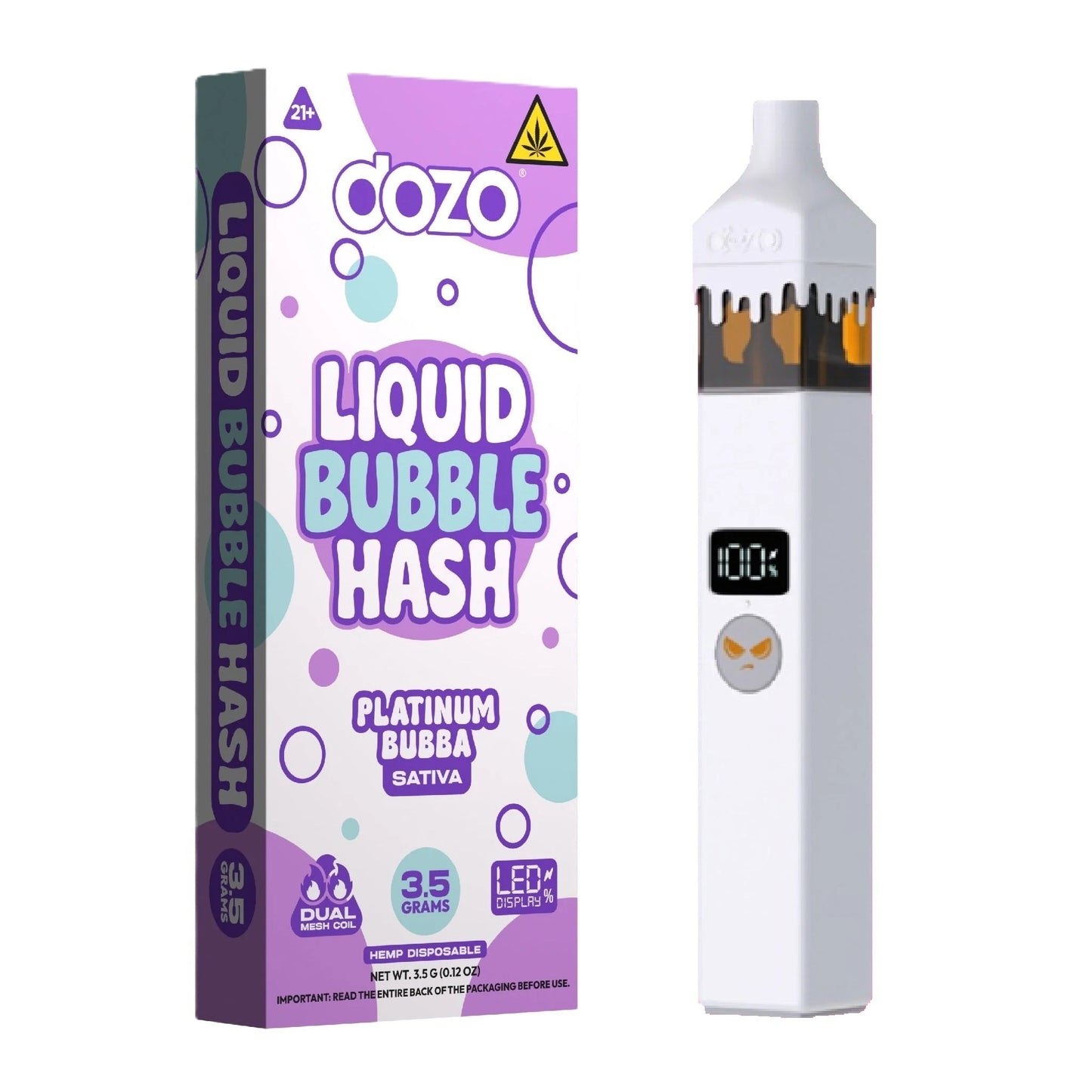 Dozo THC-A + Liquid Bubble Hash Device - 3500mg Platinum Bubba (S) / 1 Pack