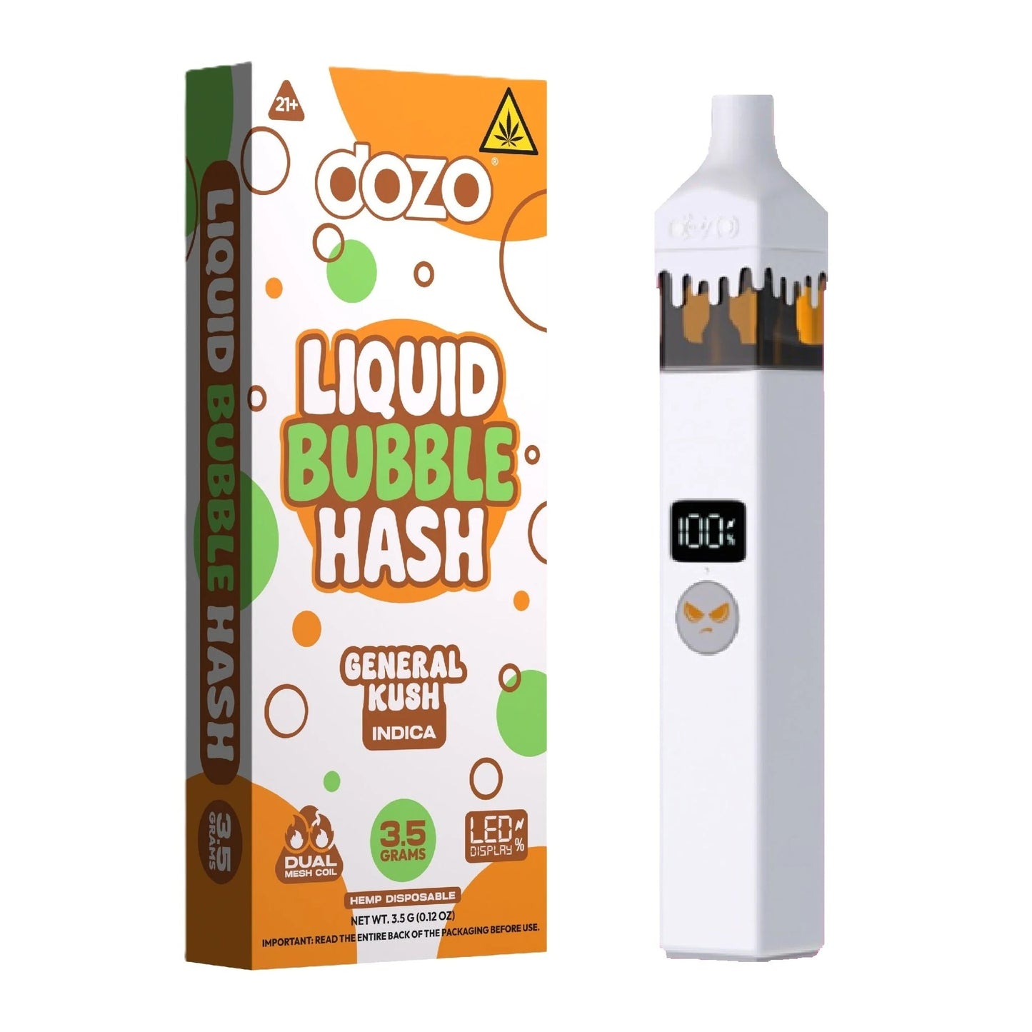 Dozo THC-A + Liquid Bubble Hash Device - 3500mg General Kush (I) / 1 Pack