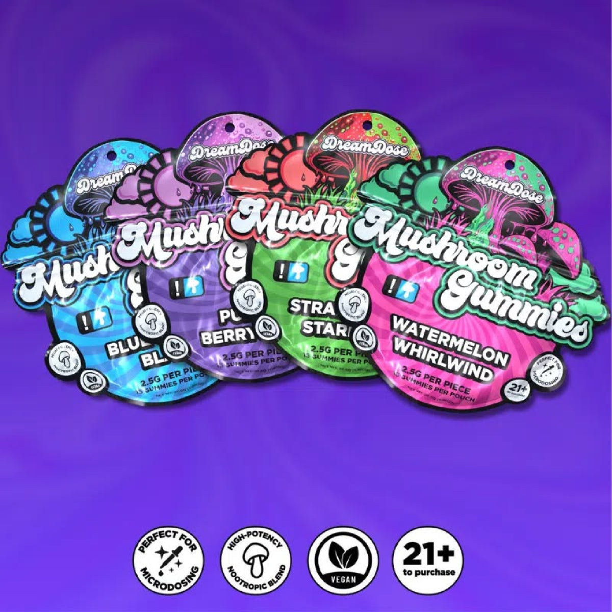 Dream Dose Blue Cosmic Blast Mushroom Gummies