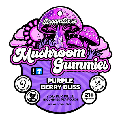 Dream Dose Purple Berry Bliss Mushroom Gummies